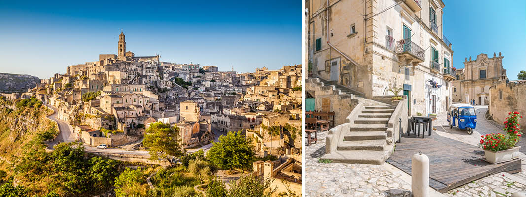 Hulebyen Matera i Syditalien